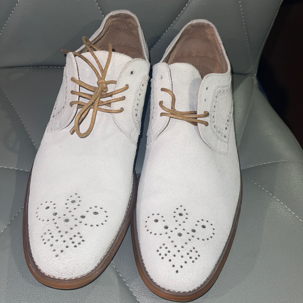 Stacy Adams Mens Dunstan Plain Toe Oxford Chalk Suede  Size 11 Brand New